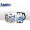 Sonifer SF-2136 Household High Quality 2200W 1.7L Water Kettle LED Blue Light Stainless Steel Lid Electric Glass Kettle